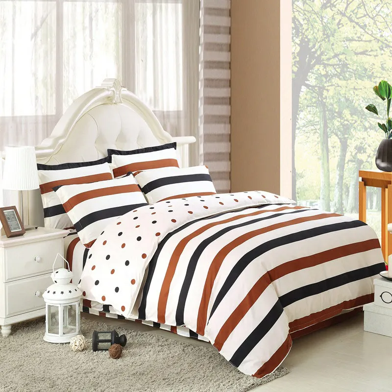 Modern Striped Bedspread Home Adult Bedding Sets Queen ...