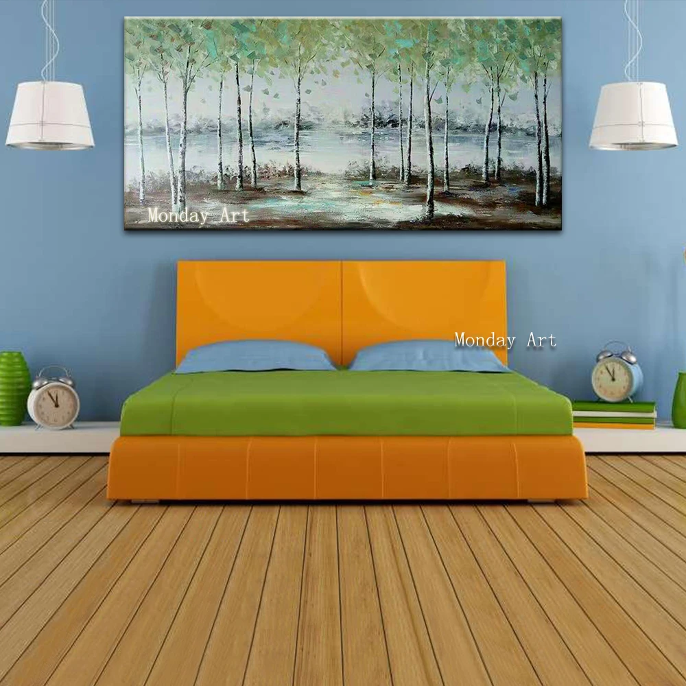 Hand-Painted-Green-Forest-Oil-Painting-Trees-Wall-Picture-Large-Canvas-Art-Living-Room-Bedroom-Decoration (2)