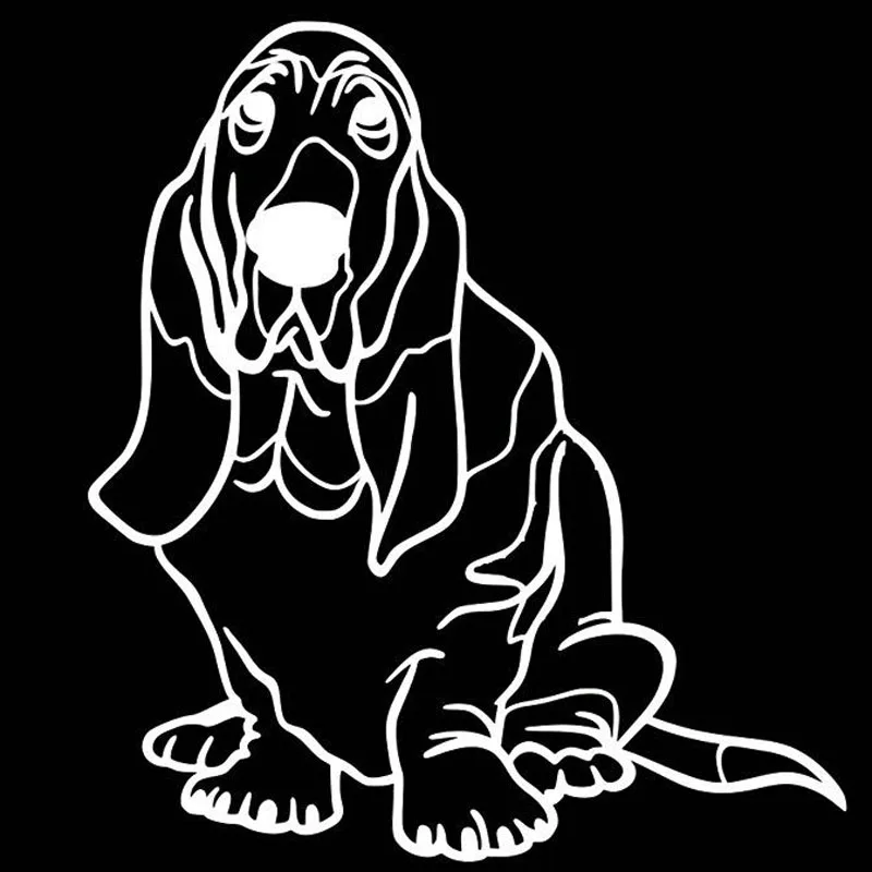 YJZT 13 7*15 2 см Basset Hound Dog Модные животные светоотражающие автомобильные наклейки