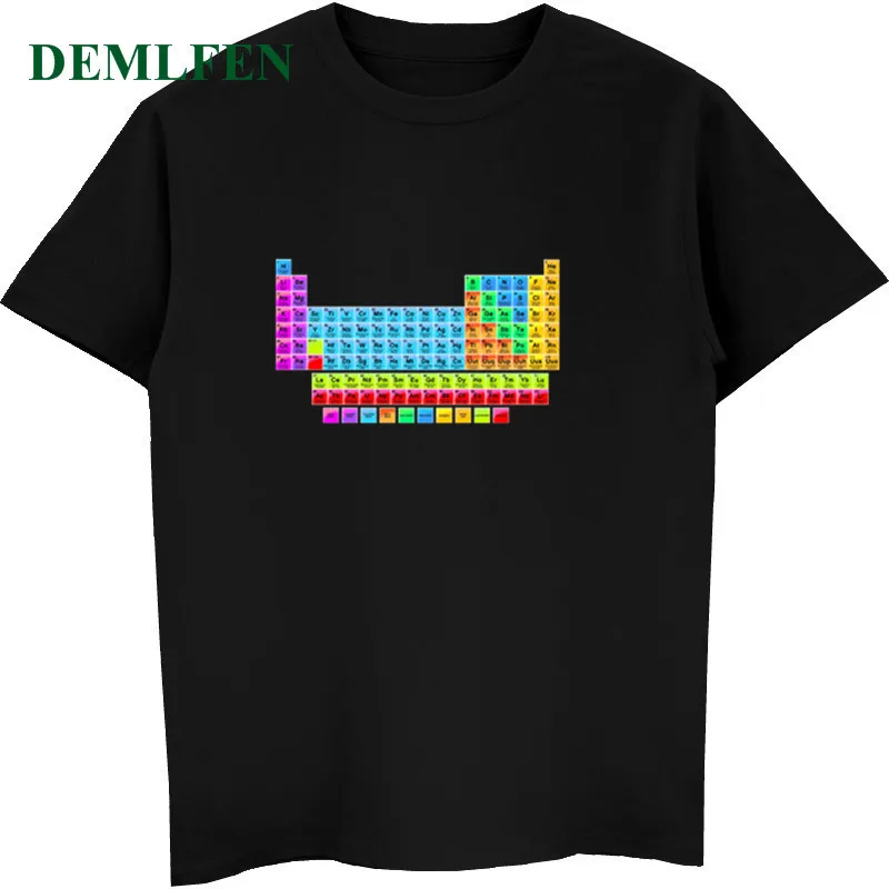 

Novelty Periodic Table Of Chemical Elements Funny Print T Shirt Men's Short Sleeve Cotton T-shirt Fashion Fitness Unisex Tees