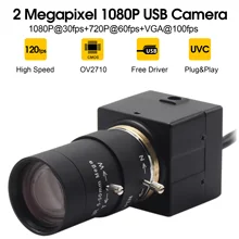 1080P USB веб-камера 5-50 мм CS крепление варифокус объектив CMOS OV2710 MJPEG 30fps/60fps/120fps камера USB для компьютера ПК Ноутбуки