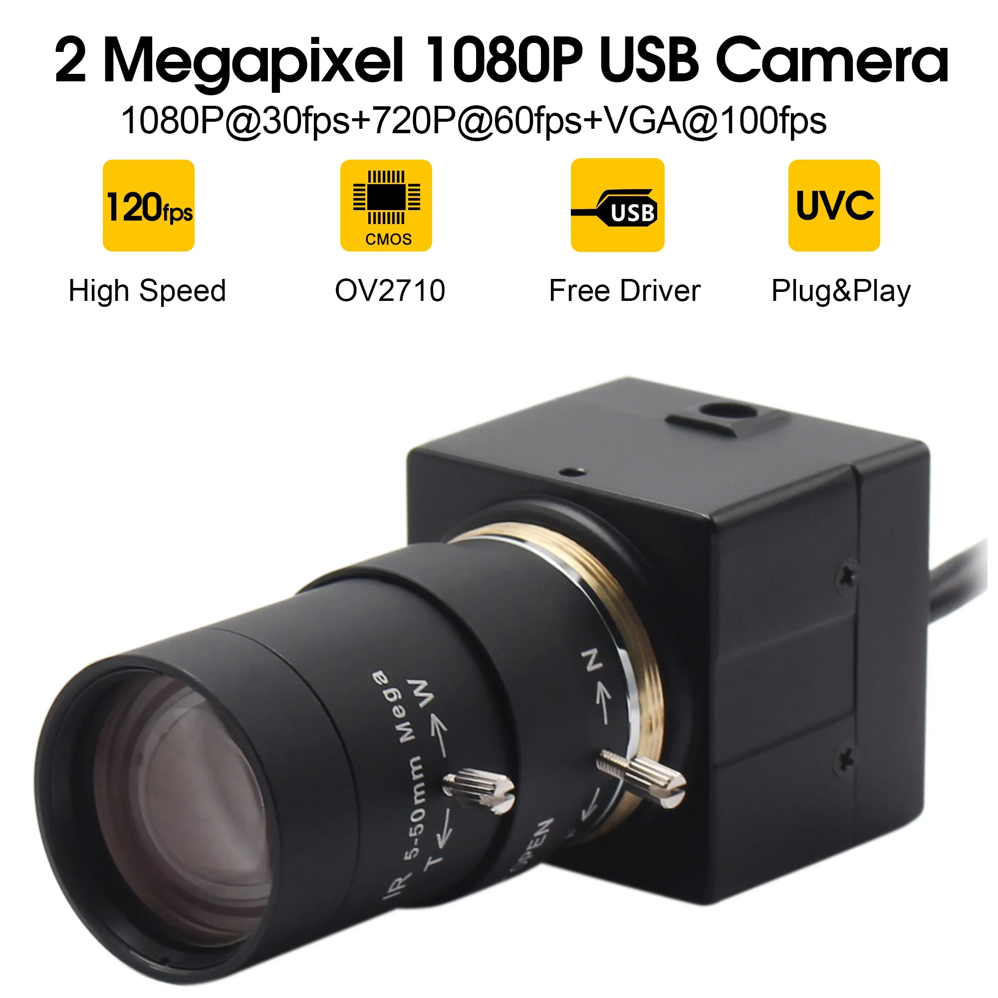Камера с переменным фокусом 1080P 5 50 мм CMOS OV2710 MJPEG 30fps/60fps/120fps|Веб-камеры| |