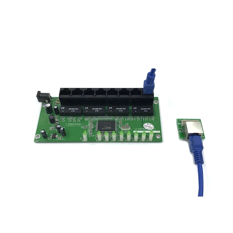 OEM Прямая с фабрики мини быстро 10/100 Мбит/с 8-порт Ethernet локальная сеть переключатель концентратора Совета два слоя pcb 2 rj45 1* 8pin головкой порт