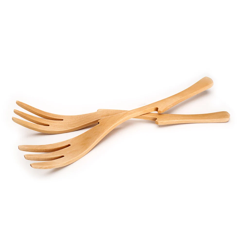 1pc Wooden Salad Spaghetti Fork Spoon 18.2CM Dessert Ice Cream Spoon