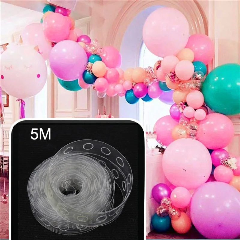 5m Reusable Clear Balloon Decorating Strip Arch Garland Balloon