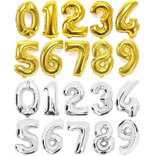 32 inch Gold Silver Number Foil Balloons Digit Party Balloons Birthday Decoration Wedding Balloons Helium Balon Happy Baby Child