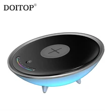 DOITOP QI Standard Wireless Charger For Iphone Apple Ios Android Mobile Phone 5W Colorful LED Night Light Bedside Lamp Charger