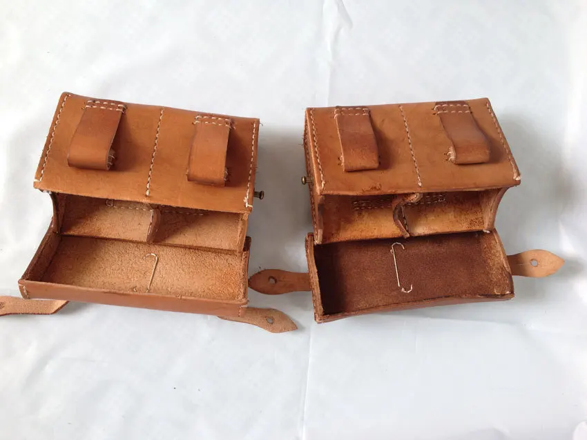 Military WWII IJA Japanese Type38 Ammo Leather Front Pouch -JP003