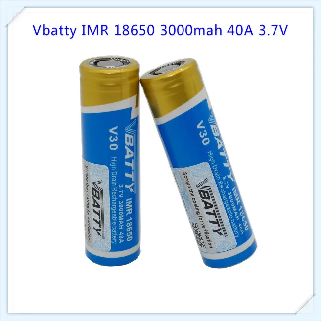 

1pc/lot Vbatty v30 IMR 18650 3000mah 40A 3.7V battery for JoyeTech eVic VTC mini