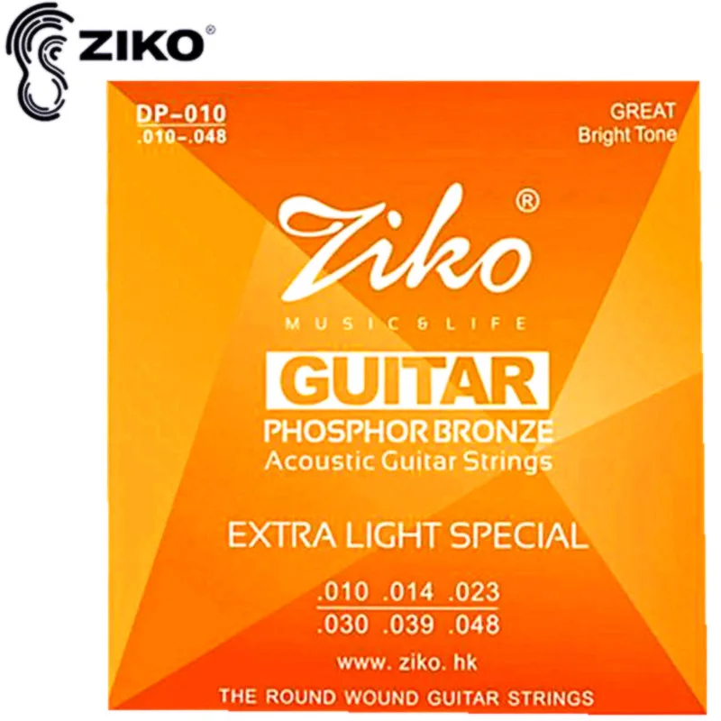 ZIKO 010-048 DP-010 Acoustic guitar strings musical instruments PHOSPHOR BRONZE Strings guitar accessories parts wholesale ZIKO 010-048 DP-010 Acoustic guitar strings musical instruments PHOSPHOR BRONZE Strings guitar accessories parts wholesale
