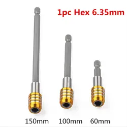 1 шт. БЫСТРОРАЗЪЕМНАЯ Магнитная отвертка держатель бит 1/4 "шестигранный хвостовик 60 мм длина держатели наконечников