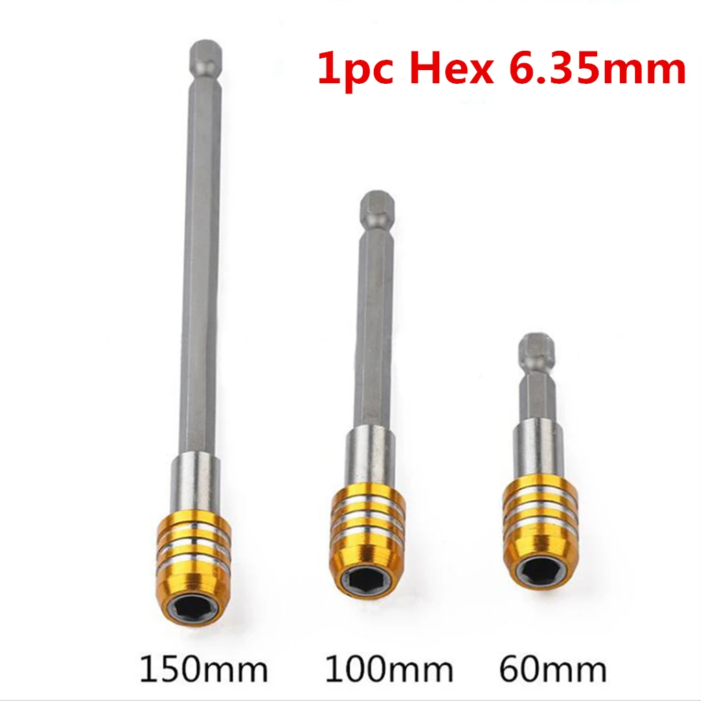 1pc Quick Release Magnetic Screwdriver Bit Holder 1/4" Hex Shank 60mm Length Drill Bit Holders