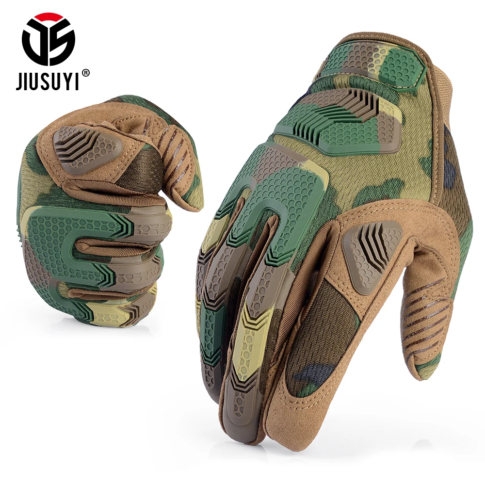 

Multicam Tactical Military Men Gloves Camouflage Paintball Shoot Rubber Knukcle Protective Anti-Skid Full Finger Glove Mittens