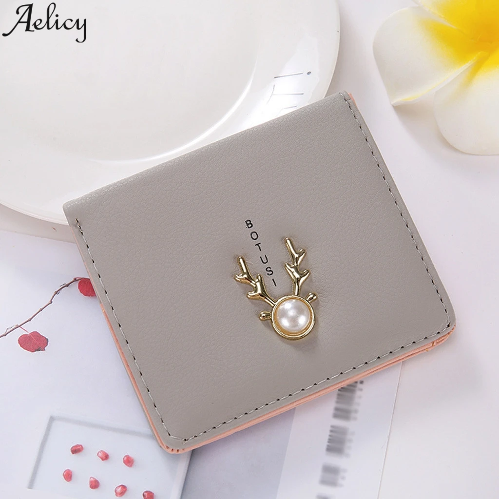 Женский короткий кошелек с рогами Aelicy дизайнерский ручной работы из