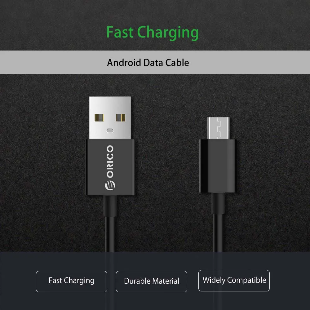 ORICO ADC مايكرو كابل USB لسامسونج Xiaomi هواوي 0.5 m/1 m/2 m سريع كابل شحن USB كابل بيانات للجوال الهاتف