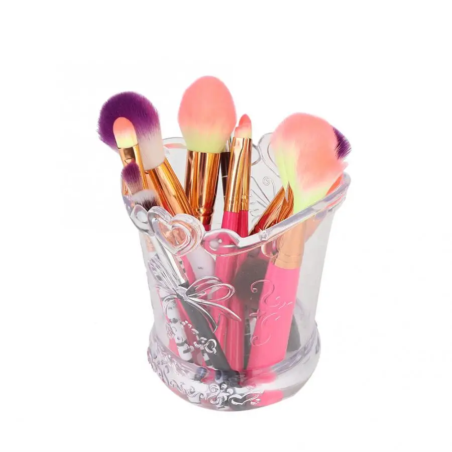 Transparent Makeup Brushes Storage Container Pencil Case Home Desk Decoration Stationery Gifts Make up Tool