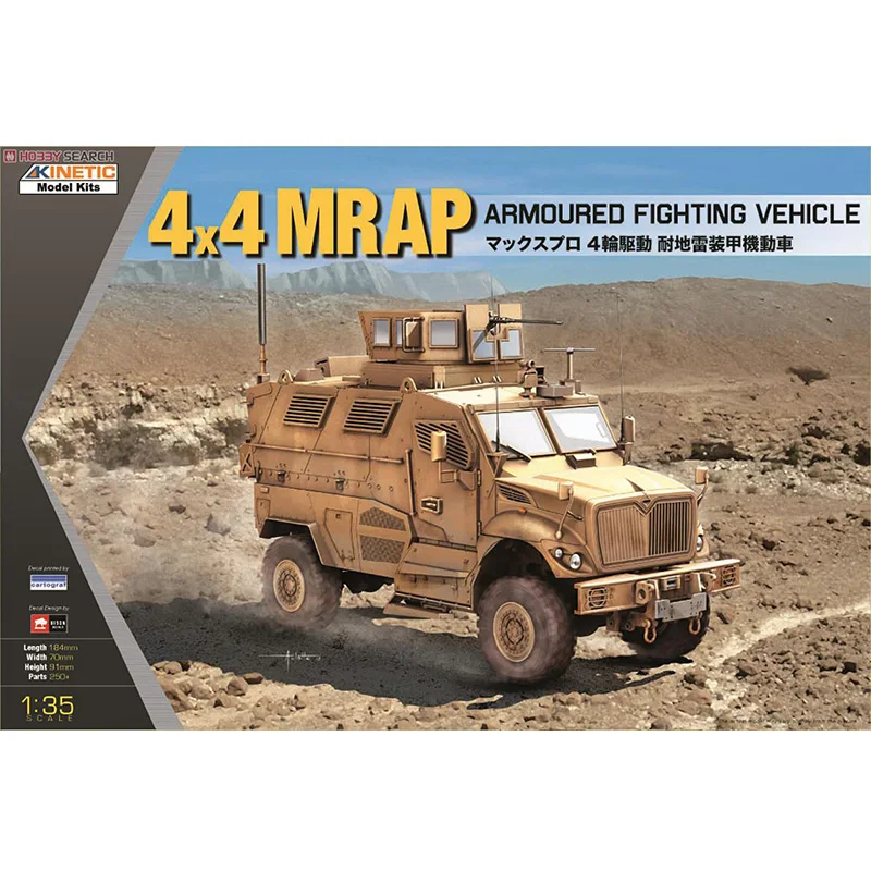 

Assemble KINETIC 1 / 35 US 4x4 MRAP All Terrain Combat Armoured Vehicle K61011 Model Kit