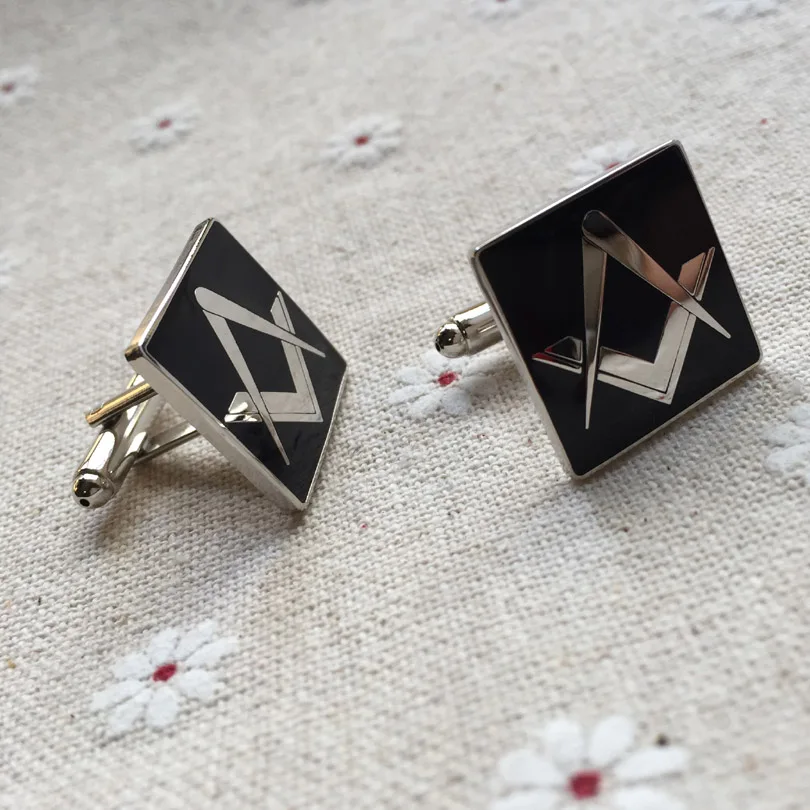 Masonic угольник и циркуль без G Black запонки домик для фремана кирпичная кладка рукав