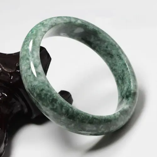 

free shipping 01749 Certified Grade "A" Natural Green Jadeite Jade Gems Bracelet Bangle