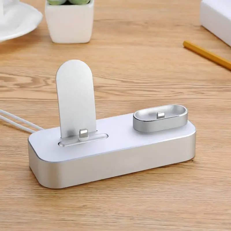2-в-1 из металла Зарядное устройство Быстрая зарядка стенд для Airpods iphoneX/8/7/XR устройств несколько защиты зарядки Дисплей Base