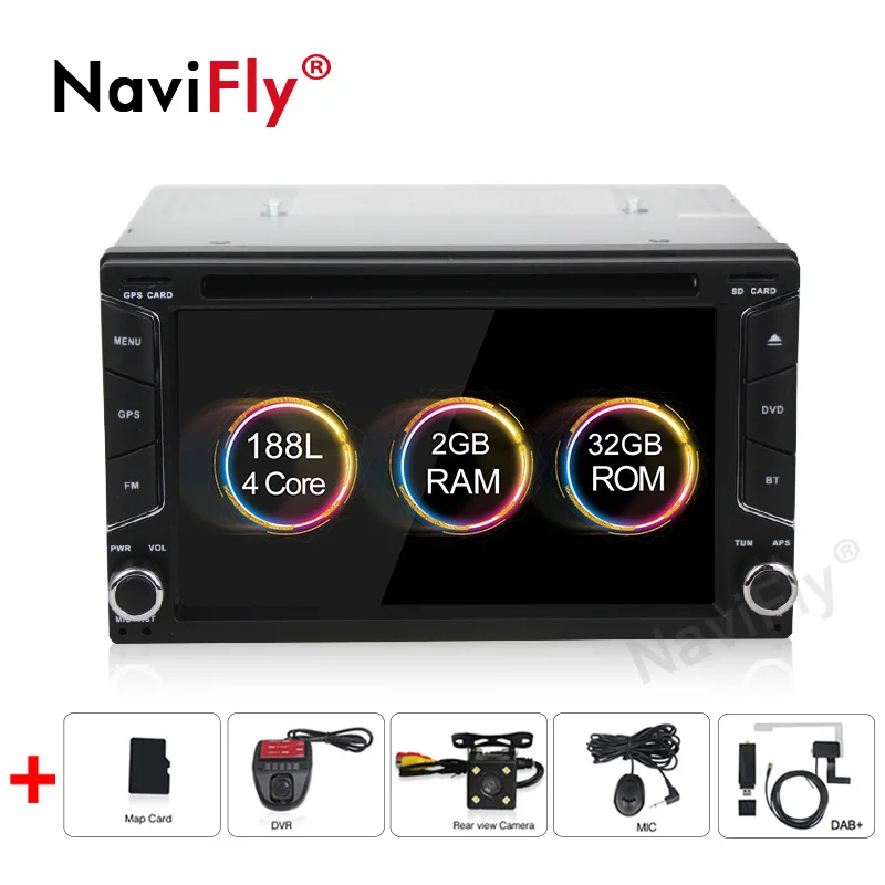 NaviFly 2Din универсальный Android 8,1 Автомобильный gps RDS Cassete для Nissan Toyota peugeot KIA Автомобильный Радио bluetooth ipod 4G wifi DVR камера