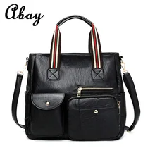 Черная Женская сумка через плечо, много карманов, сумка-мессенджер, женская сумка из искусственной кожи, женская сумка, сумка, основная женская сумка