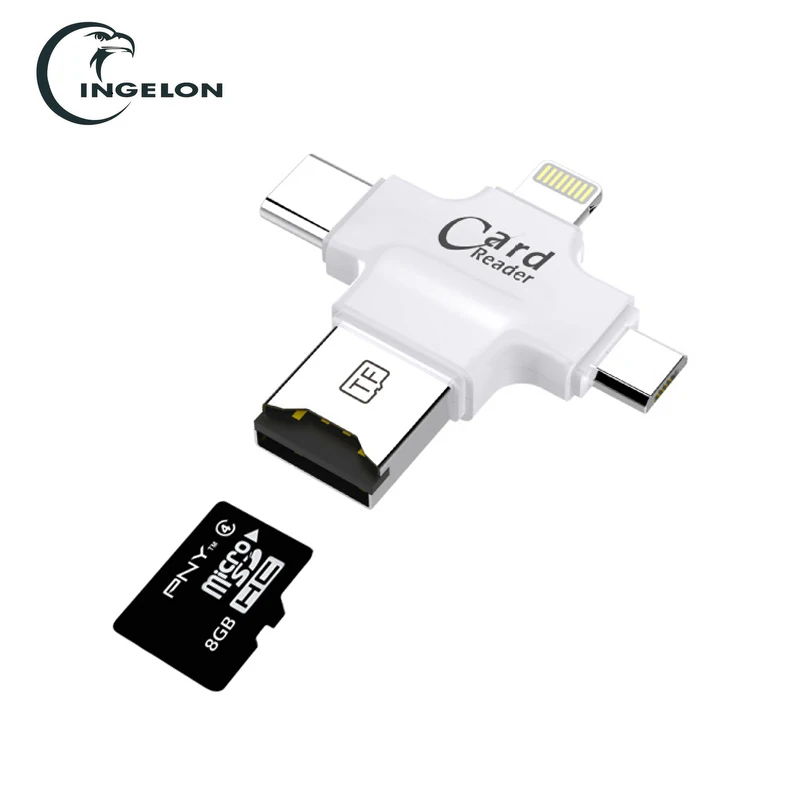 3 в 1 тип-c/Micro USB/USB 2,0 кард-ридер Micro SD кард-ридер android otg Reader для iphone 7plus 6s 5s Header