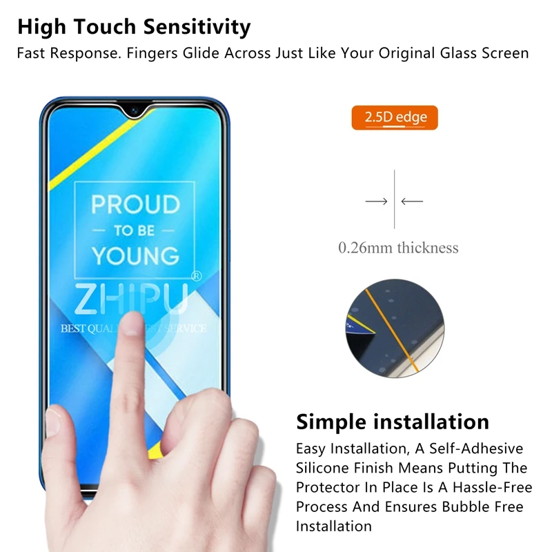 Закаленное стекло для OPPO REALME C2, Защитное стекло для экрана 2.5D 9 H, Премиум Закаленное стекло для REALME C2, защитная пленка
