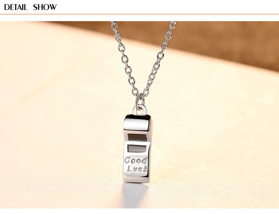 

S925 sterling silver necklace clavicle chain creative lucky whistle pendant GL12