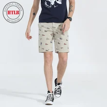 Htlb Новые мужские модные повседневные шорты с рисунком для мужчин летние хлопковые брендовые Новые облегающие мужские шорты Карго