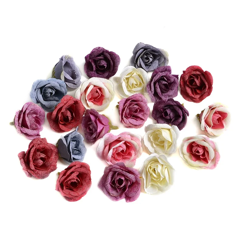 

10pcs 4cm Artificial Flower Silk Rose Flower Head Wedding Home Party Decoration DIY Cheap Flower Wall Scrapbook Gift Box Craft