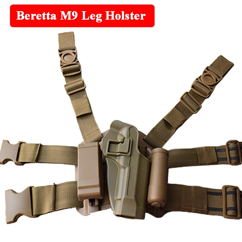 Beretta M9 92 RH Holster Tactical Hunting Hand Gun Quick Drop Leg