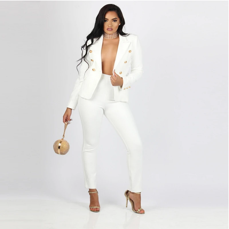 white formal 2 piece set
