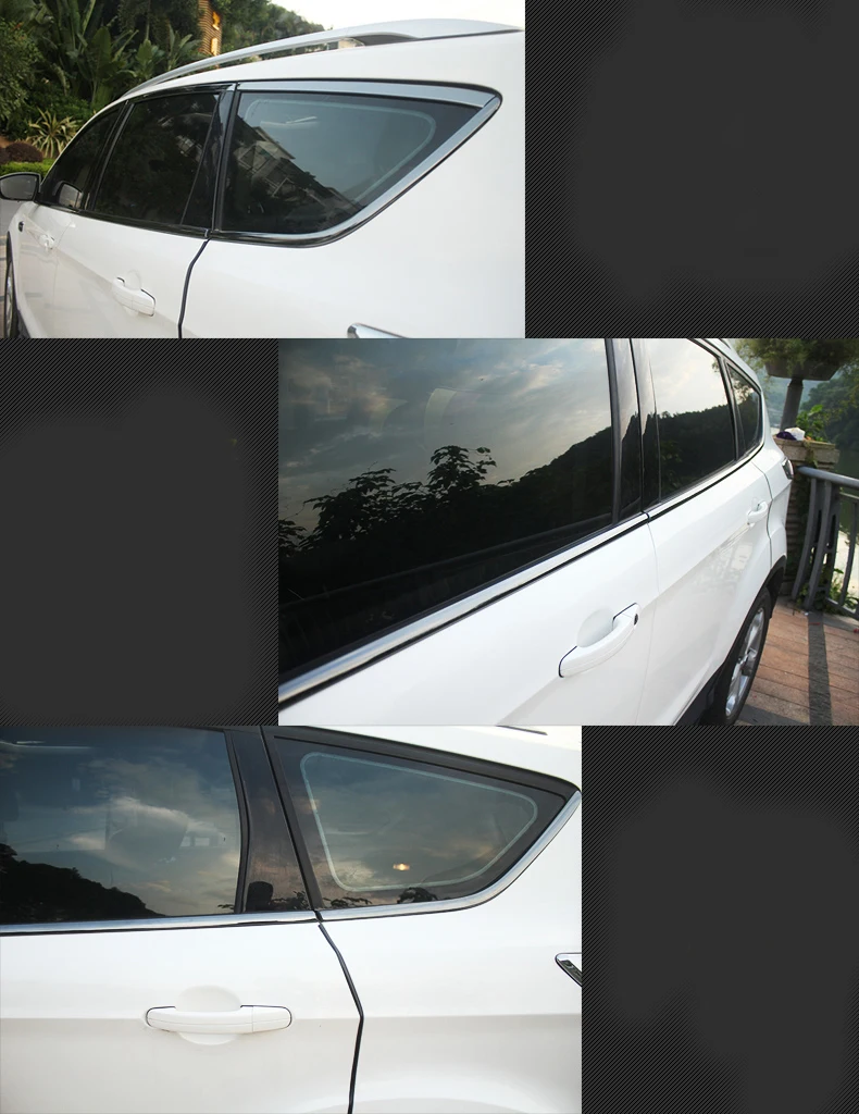 Stainless Steel Full Window Frame Molding Trim Strips With Center Pillars For Ford Kuga Escape 2013- C520 Car Styling