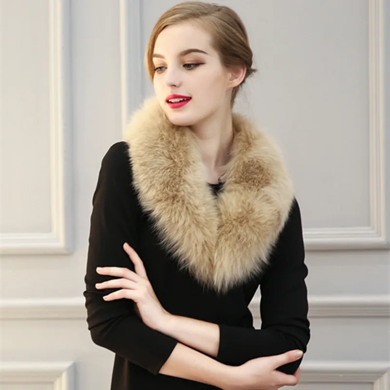 HOT New 2018 Winter Women Faux Fur Collar Scarf Elegant Ladies Fluffy