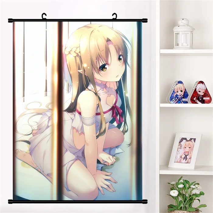 Аниме меч искусство онлайн Юки костюм Asuna для косплея(костюмированных игр) настенные свитки Фреска плакат Настенные подвесные плакаты украшения дома Свиток Плакат - Цвет: I