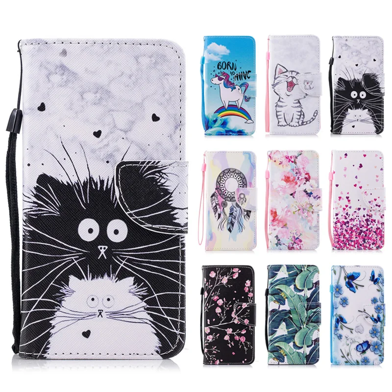 

Flip Wallet Case For Fundas Sony Xperia E5 Case Lovely Pattern PU Leather Cover For Sony E5 F3311 F3313 Case Silicone Phone Bag