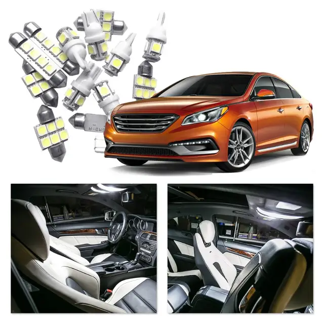 Us 11 34 40 Off Jgaut For 2011 2014 Hyundai Sonata White Red Blue Car Led Light Bulbs Interior Package Kit Map Dome Trunk License Plate Lamp In