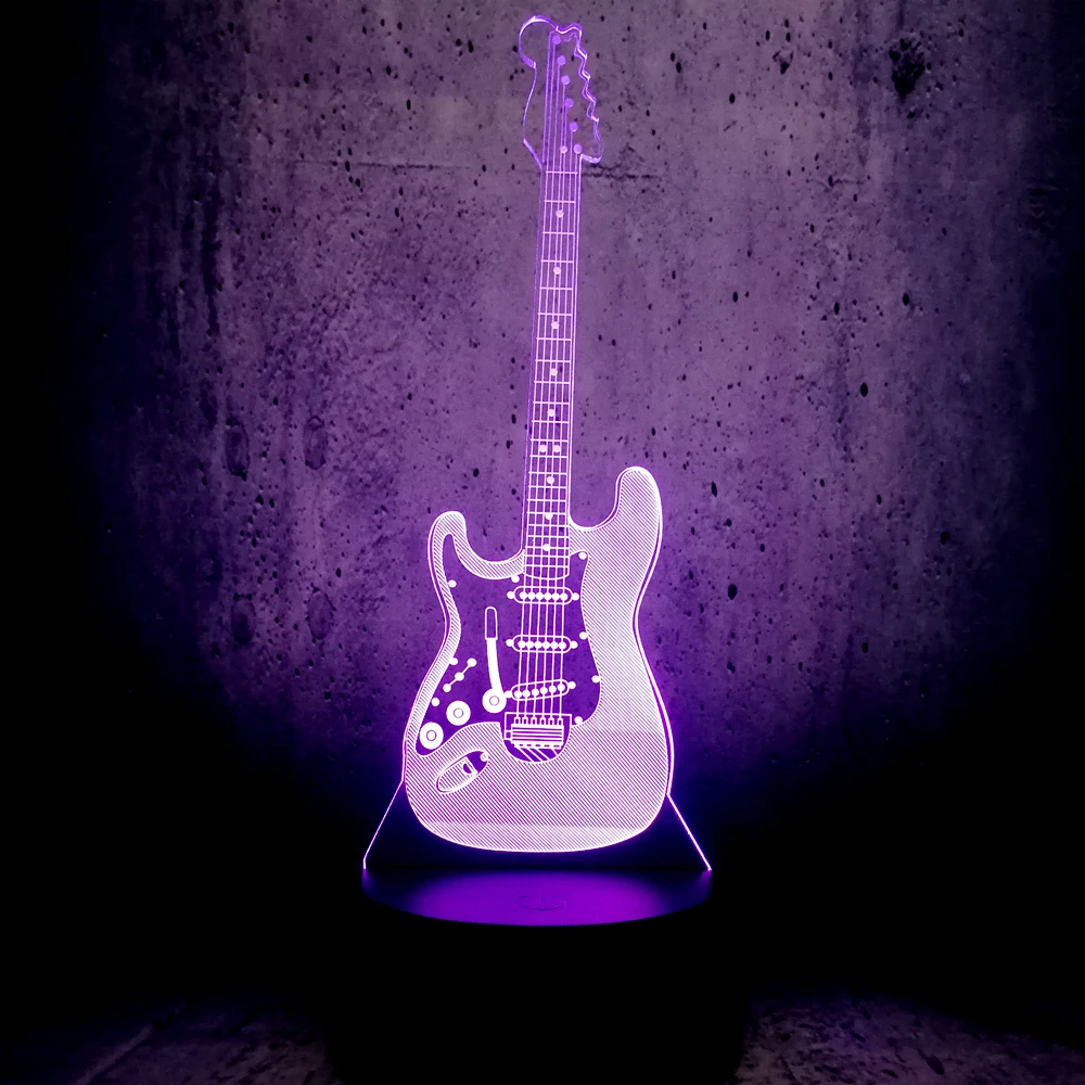 NEW ARRIVAL Music Cool Guitar Bass 3D LED LAMP NIGHT LIGHT for