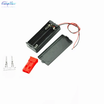 

50Pcs 2xAAA Battery Case Holder Socket Wire Junction Boxes With Wires, Switch&Cover, JST 2.54 Male Header and Crimps