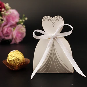 10 шт коробка конфет свадебный подарок чехол s смокинг платье ленточка на свадебные подарки сахарный чехол свадебное украшение mariage Casamento - Цвет: Bride