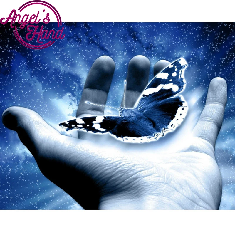 Алмазная вышивка 3D spuare &amp round Hand Butterfly Daimond крестиком мозаика рисунок стразы Лидер