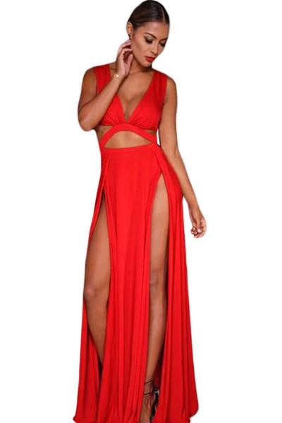 white maxi dress with slits on both sides