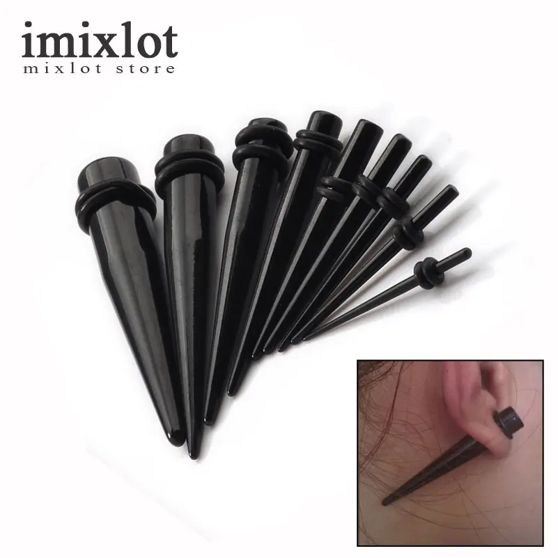 2 Pieces Acrylic Ear Expander Piercing Taper & Plugs Tunnel Kit