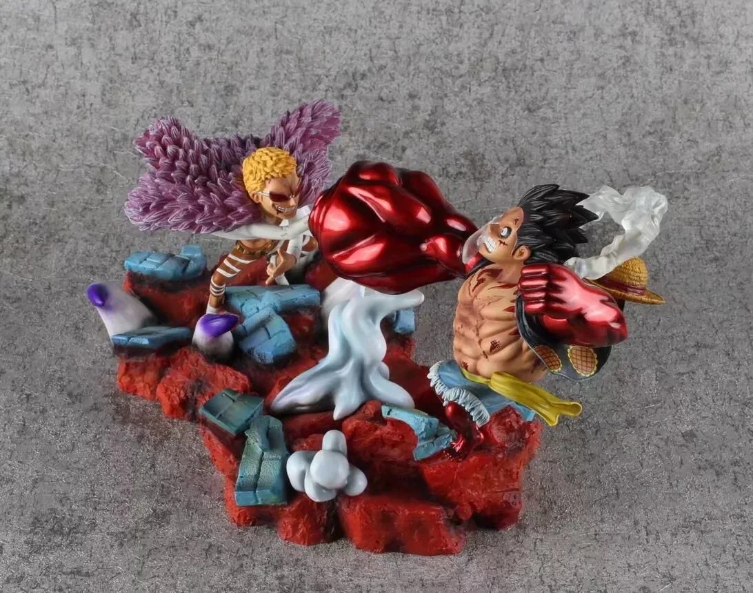 Одна штука 19 см Luffy VS Donquixote Doflamingo Droiyan хобби Аниме ПВХ Фигурки игрушки для детей