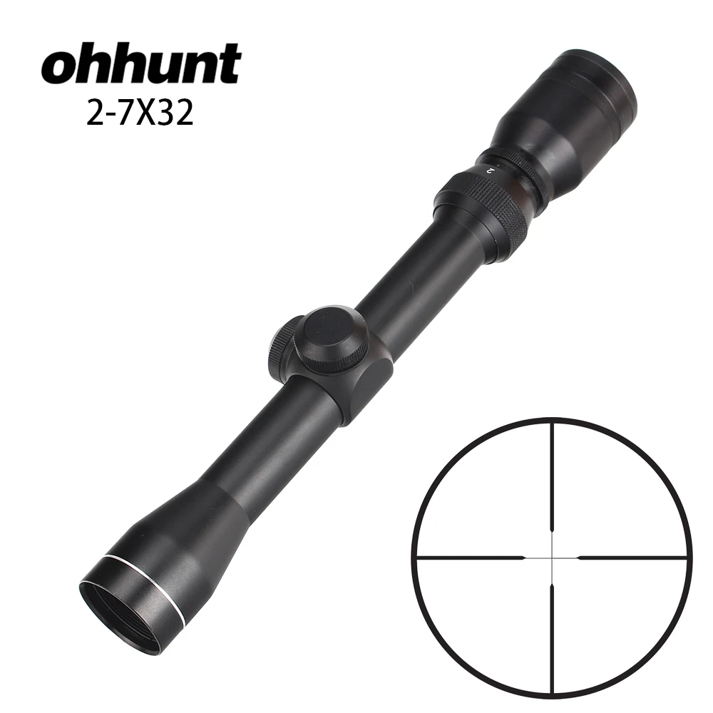 ohhunt 2 7X32 Hunting Shooting Riflescopes Fine Duplex Reticle Tactical Optical Sight Rifle