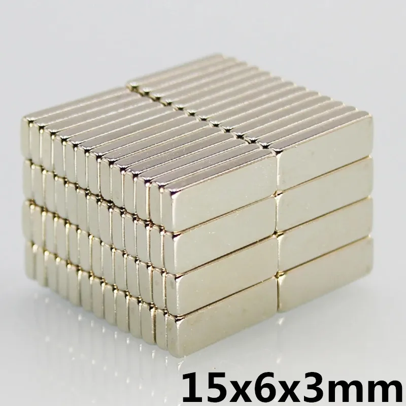 10pcs15x6x3mm сильный N35 Неодимовые Магниты Блок редкоземельных DIY Мощный Магнит Перманентных