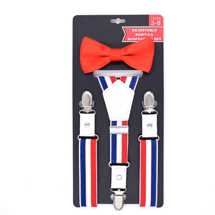 new listing 2.5CM striped children's belt clip three Y-type universal children's belt boys and girls hanging pants set - Цвет: 01