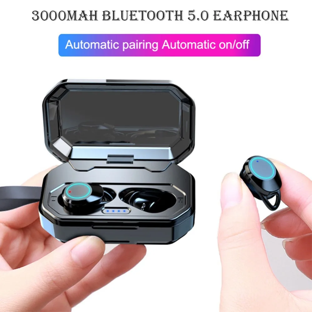 

3000mAh Large Battery Bluetooth Earphone V5.0 Touch Control True Wireless Earbuds Waterproof auriculares Phone Bluetooth Headset