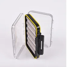 1 шт. прозрачная Водонепроницаемая коробка для мух прозрачный, двусторонний W/поролоновые вставки Fly рыболовные принадлежности Контейнер Для Хранения Чехол